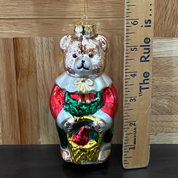 2002 Handblown Mercury Glass Bear Personalized Ornament - Picture 7 of 13